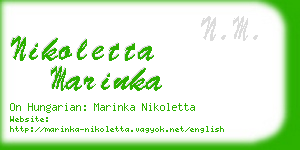 nikoletta marinka business card